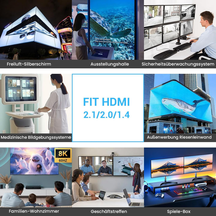Etseinri 8K 4K HDMI 2.1 Kabel 10M, Geflochtenes 48Gbps High Speed HDMI Kabel 4K 240Hz 165Hz 120Hz 8K