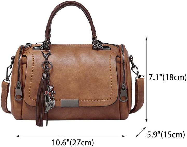 BUKESIYI Damen Tasche Umhängetasche Handtasche Frauen Klein Schultertasche Weekender Lack PU Leder C