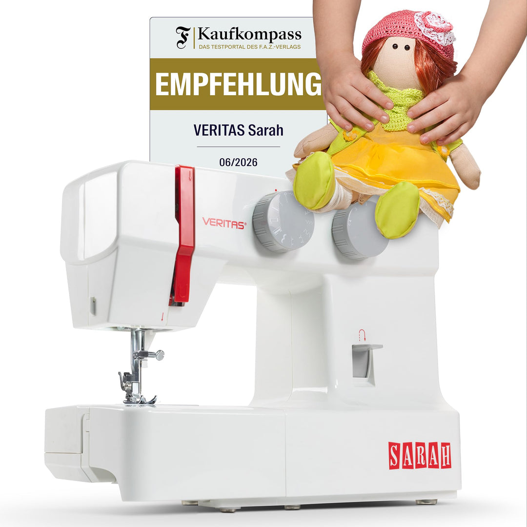 VERITAS Sarah - Mechanische Nähmaschine für Näh-Anfänger &amp; Einsteiger mit 13 Stichprogrammen, Freiar