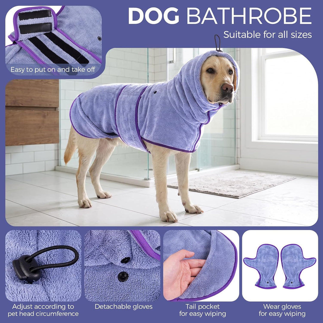 CITÉTOILE Hundebademantel mit Pfotenschutz für Pool &amp; Regen Blau S Blau Grösse: S, Brustumfang: 35CM