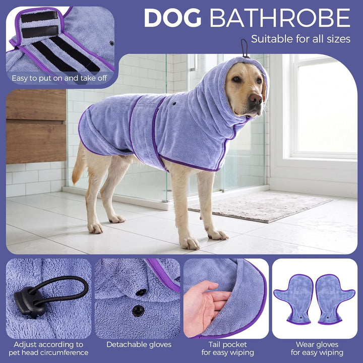 CITÉTOILE Hundebademantel mit Pfotenschutz für Pool &amp; Regen Blau S Blau Grösse: S, Brustumfang: 35CM
