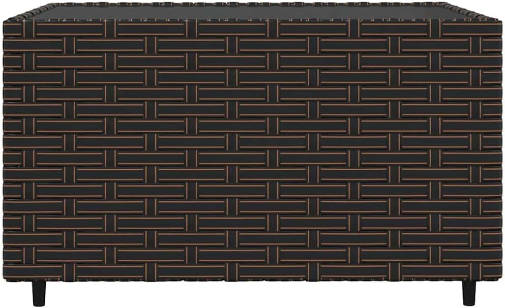 vidaXL 4-TLG. Garten-Lounge-Set mit Kissen Braun Poly Rattan Eckteil+2xMittelteil+Tisch Braun, Eckte