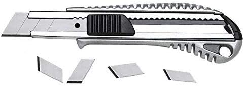10 Profi Alu Cuttermesser – 18 mm – Metallführung/Cutter-Messer/Teppichmesser/Abbrechmesser/Universa