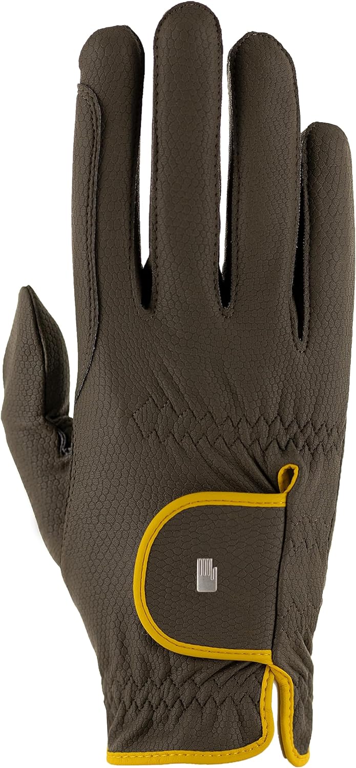 Roeckl Sports Reithandschuh Malta, Turnier Sommer Handschuh, 5 Farben, Grösse 6-10.5 6 Khaki/Senf, 6