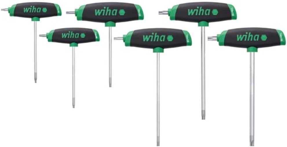 Wiha Stiftschlüssel Set 6-tlg. mit Quergriff TORX® I ComfortGrip mit Seitenabtrieb I Satz T10 - T40