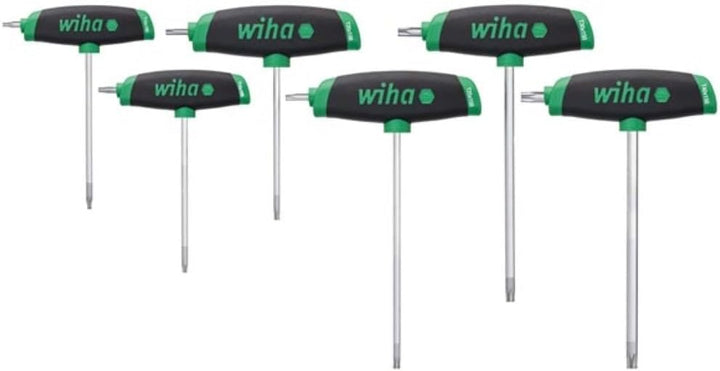 Wiha Stiftschlüssel Set 6-tlg. mit Quergriff TORX® I ComfortGrip mit Seitenabtrieb I Satz T10 - T40