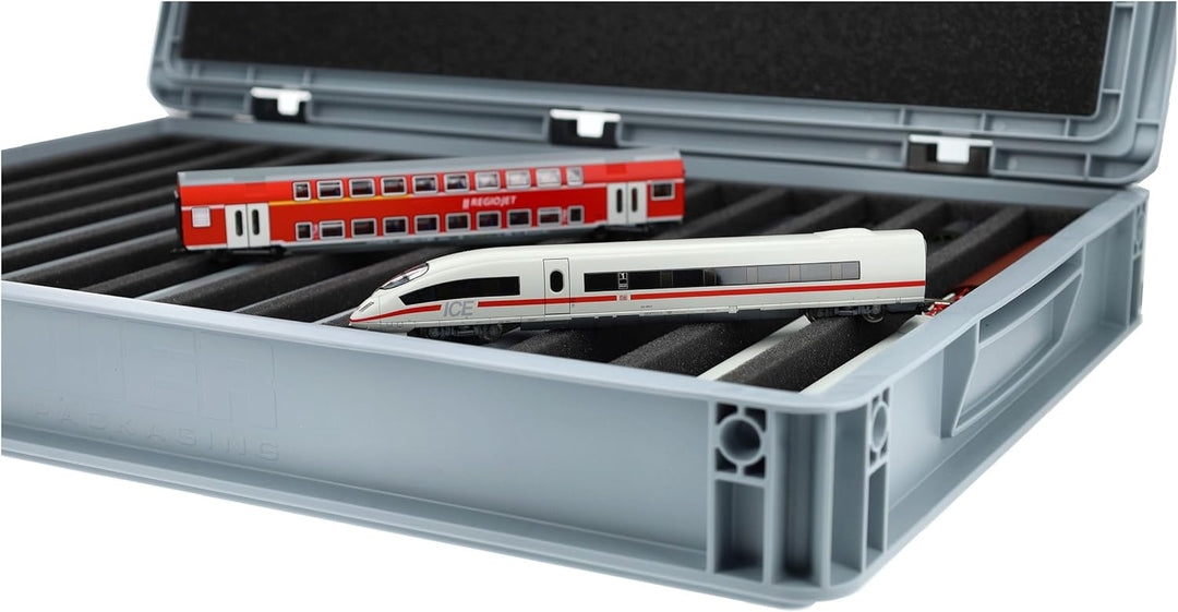 Feldherr Eurobox 60 x 40 cm Set für Modelleisenbahnen - Spur TT - 14 Fächer - Schaumstoffeinlage für