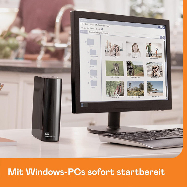 WD Elements Desktop-Speicher 4 TB (Desktop-Speicher USB 3.0-kompatibel, Zusatzspeicher für Fotos, Mu