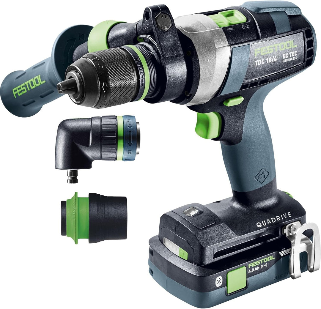 Festool Akku-Bohrschrauber TDC 18/4 5,0/4,0 I-Set QUADRIVE (mit Akkupacks, Schnellladegerät, Werkzeu