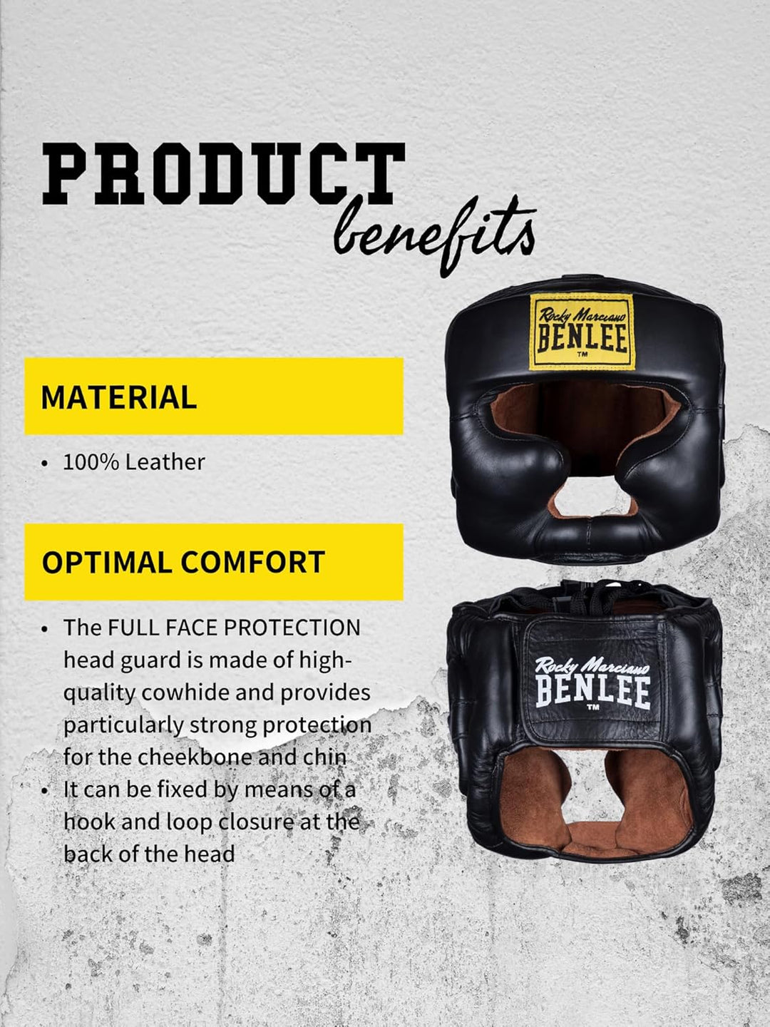 BENLEE Kopfschutz aus Leder Full FACE Protection S/M, S/M