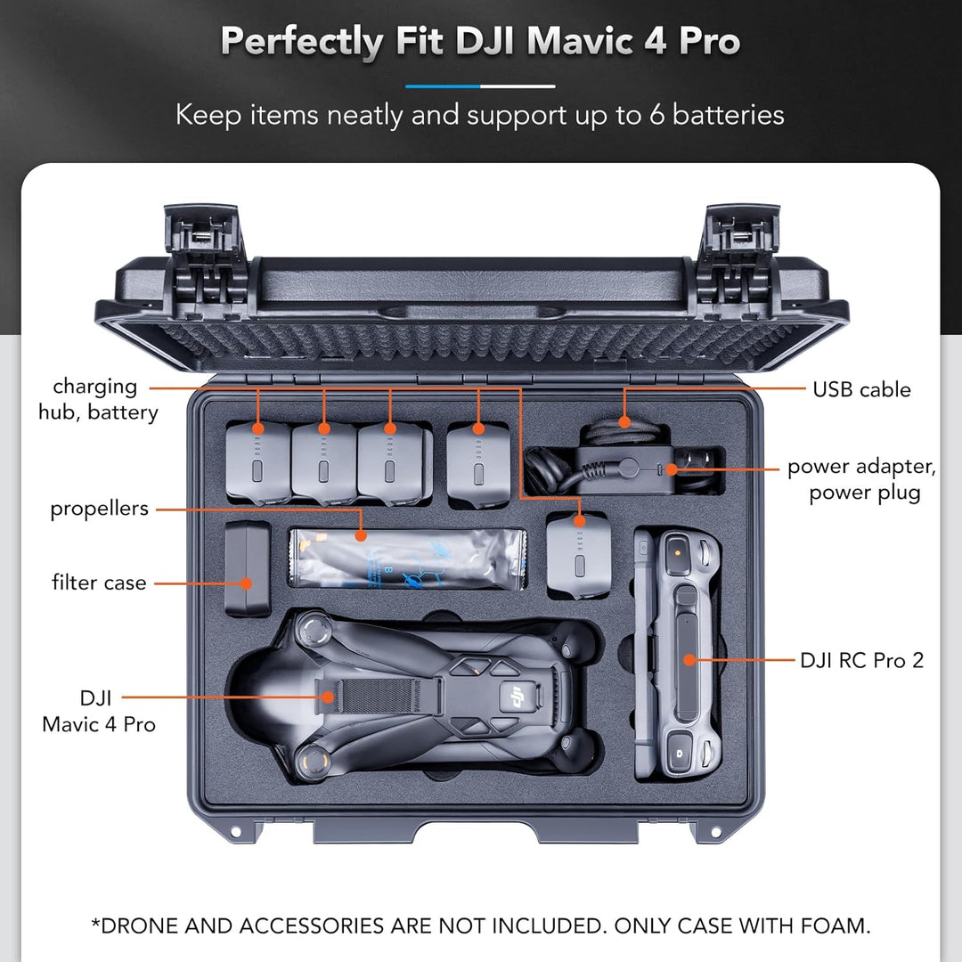 Lykus Titan M400 Wasserdicht Tasche/Koffer/Case für DJI Mavic 4 Pro, DJI RC Pro 2/RC2, Unterstützung
