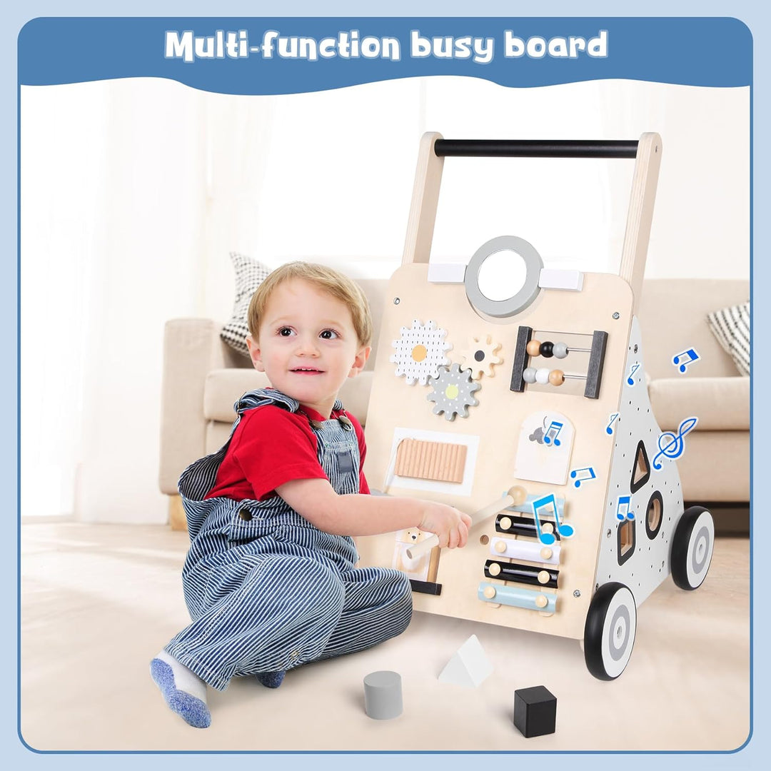 Asweets Lauflernwagen Holz, Montessori Spielzeug Multifunktion Baby Lauflernhilfe, Walking Lernwagen