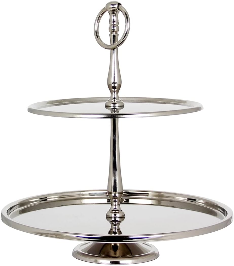 Etagere ""Nizza"", 2er, vernickelt, von Kaheku, Höhe 34cm