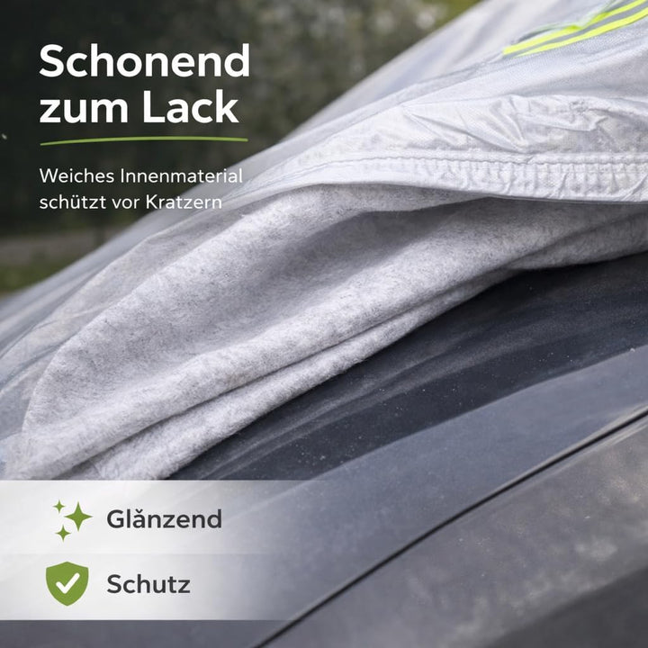 autogadget® 1x Autoschutzhülle Auto Abdeckung Autozubehör - Car Cover - Autoplane Silber Hülle Plane