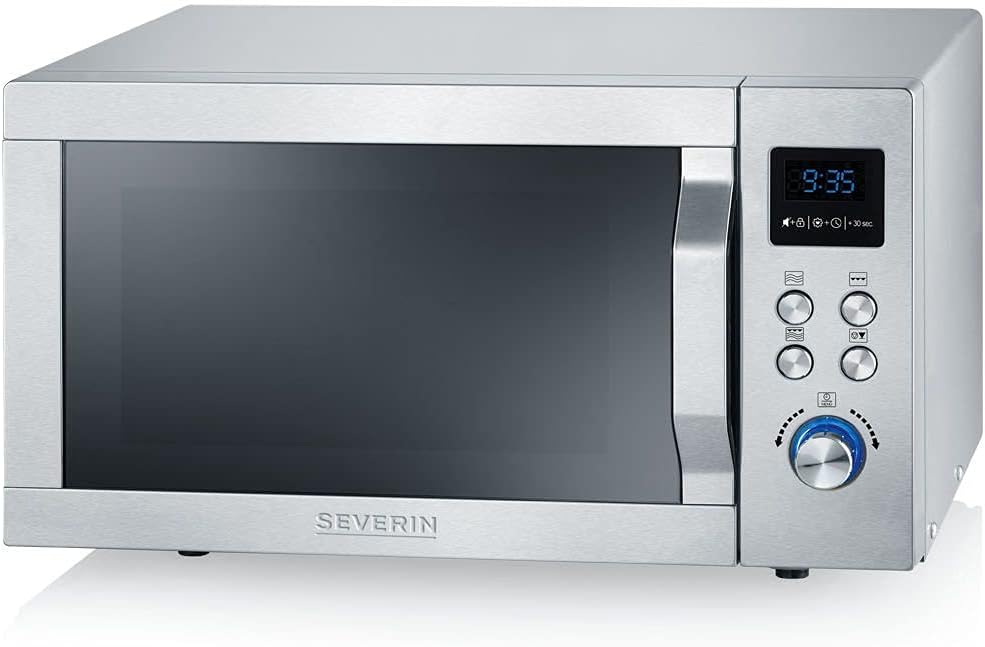 SEVERIN MW 7751 2-in-1 Mikrowelle (800 W) edelstahl/schwarz & Automatik-Langschlitztoaster, Toaster