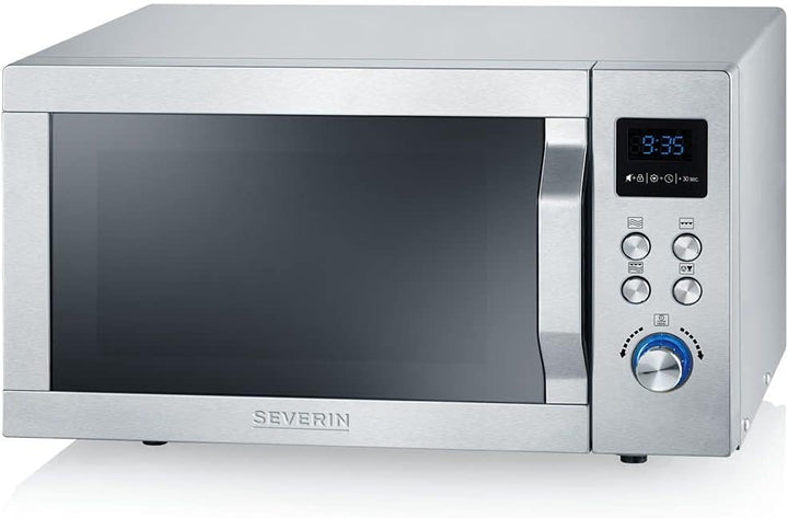 SEVERIN MW 7751 2-in-1 Mikrowelle (800 W) edelstahl/schwarz & Automatik-Langschlitztoaster, Toaster