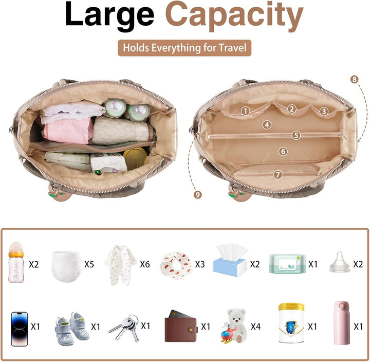 Diaper Bag With Pacifier Case-1 Wickeltasche Cosody Mommy Bag Kaki, Kaki