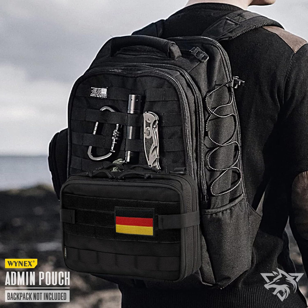 WYNEX Tactical Large Admin Pouch im Double Layer Design, Molle EDC EMT Utility Pouch mit Map Sleeve
