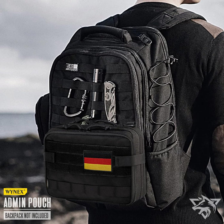 WYNEX Tactical Large Admin Pouch im Double Layer Design, Molle EDC EMT Utility Pouch mit Map Sleeve