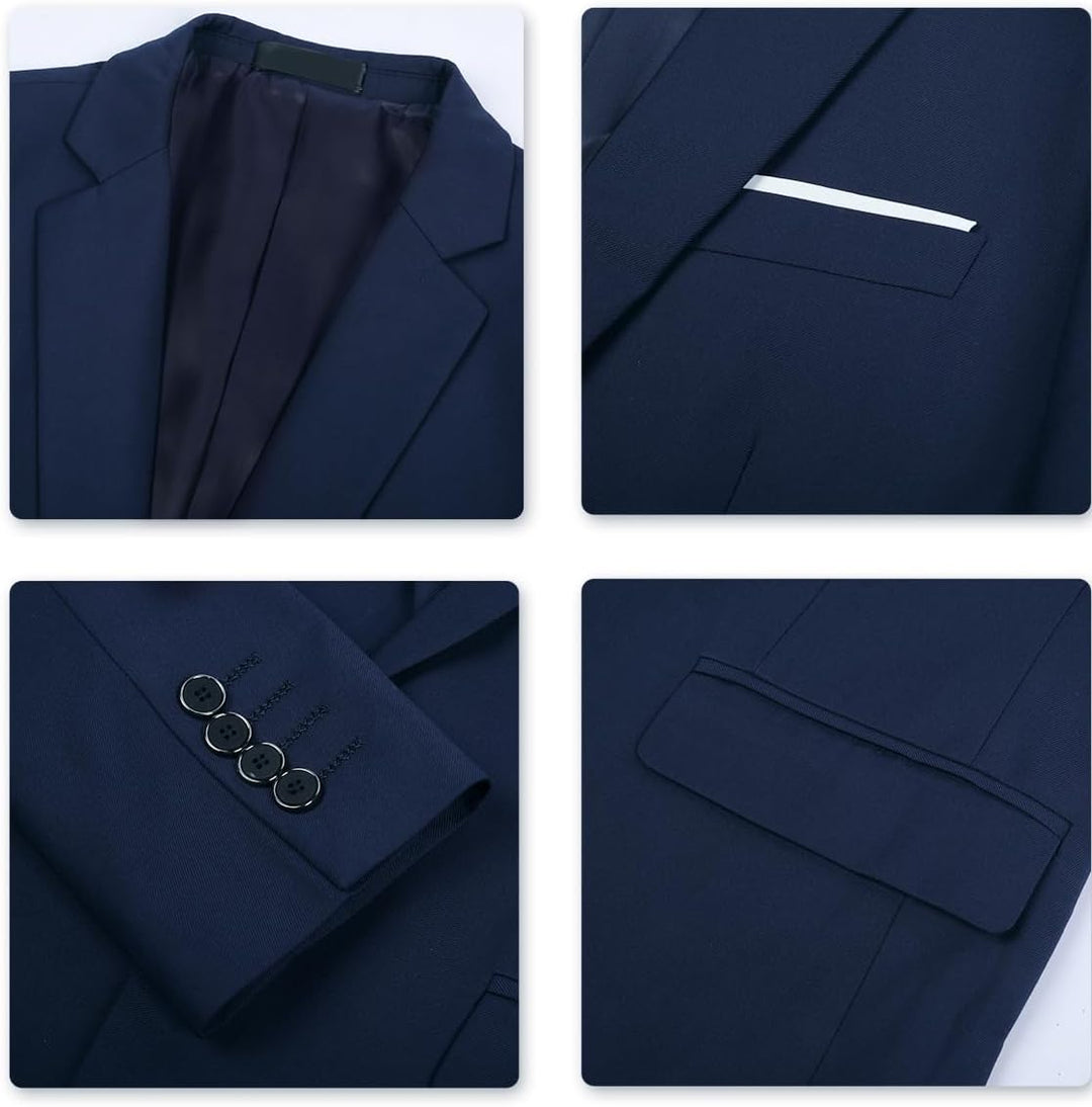 Allthemen Anzug Herren Slim Fit 3 Teilig Anzüge Modern Herrenanzug 3-Teilig Sakko Hose Weste für Bus