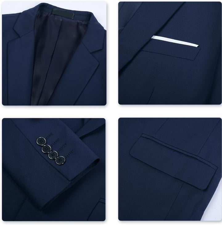 Allthemen Anzug Herren Slim Fit 3 Teilig Anzüge Modern Herrenanzug 3-Teilig Sakko Hose Weste für Bus