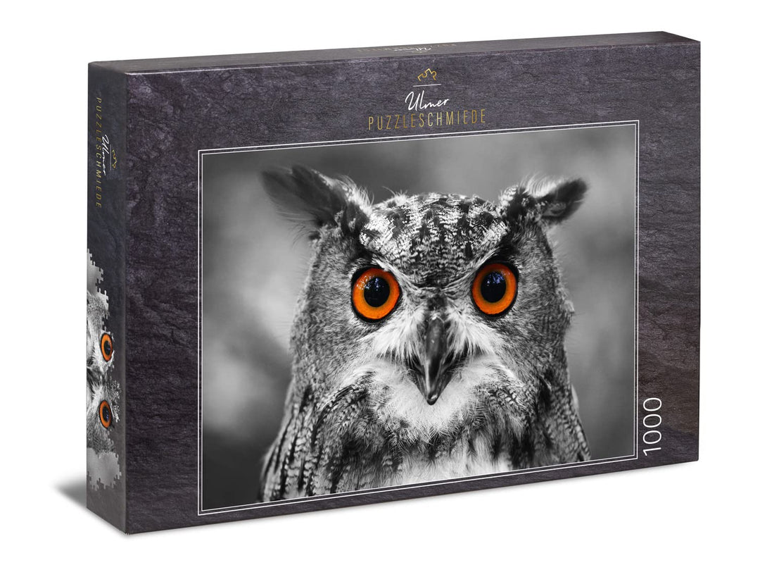 Ulmer Puzzleschmiede - Puzzle Eule - klassisches 1000 Teile Puzzle - Die charakteristischen Augen de