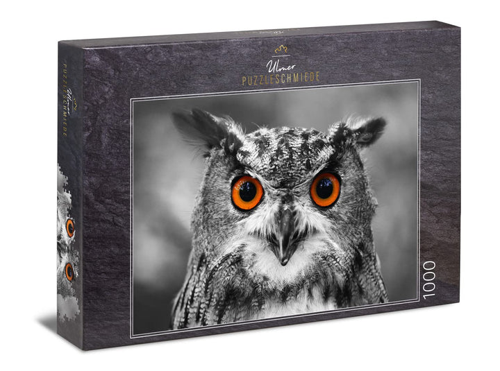 Ulmer Puzzleschmiede - Puzzle Eule - klassisches 1000 Teile Puzzle - Die charakteristischen Augen de