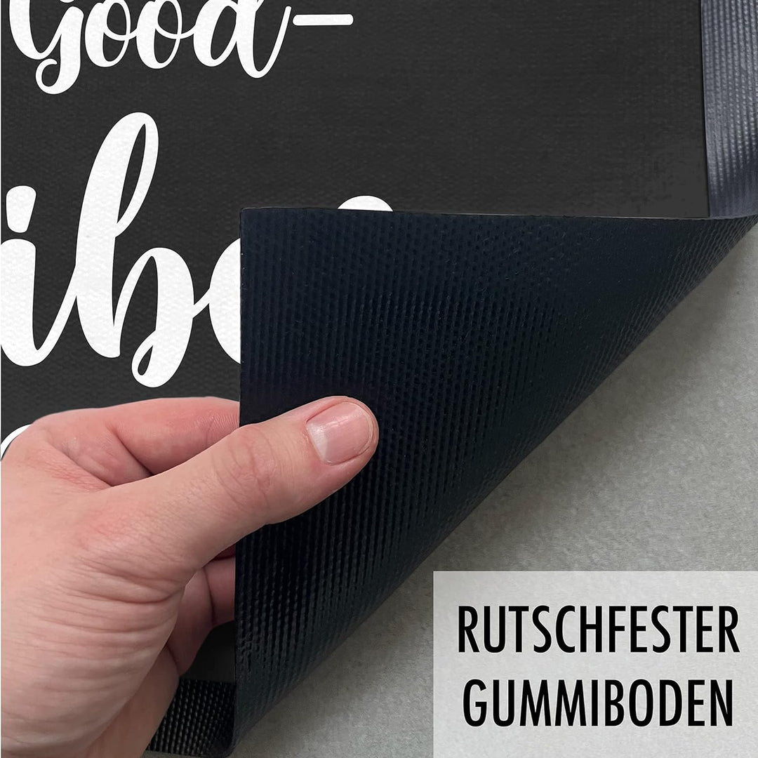 Trendation - Fussmatte Spruch Good Vibes Only Lustige Fussmatte 60x40 cm Aussen und Innenbereich Wet