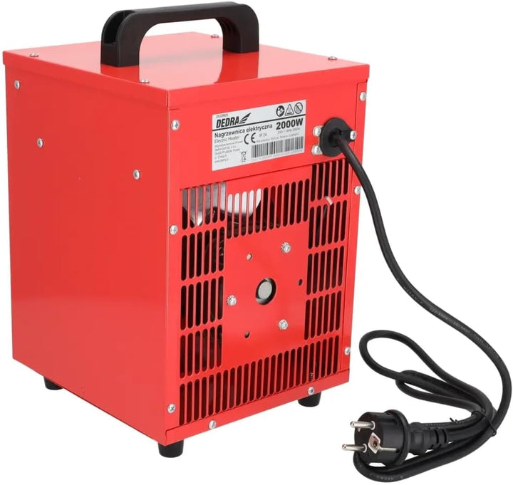 DEDRA Elektrische Heizlüfte – 1000W / 2000W, Thermostat, Überhitzungsschutz, 3 Betriebsmodi, Tempera