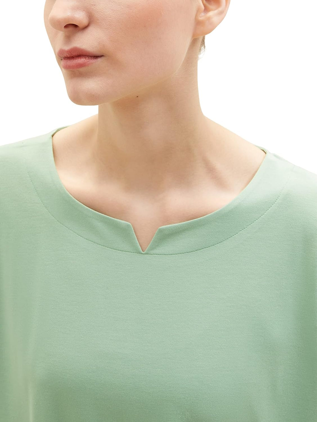 TOM TAILOR Damen T-Shirt aus Viskose im Blusen-Style XL 31034 - Okra Green, XL 31034 - Okra Green