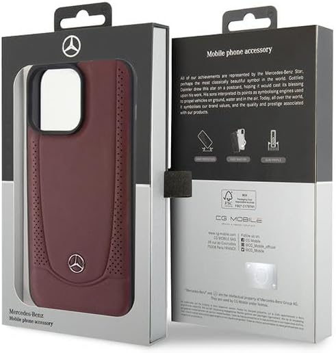 Mercedes MEHCP15LARMRE Hülle für iPhone 15 Pro 6.1" Rot hardcase Leather Urban Bengale