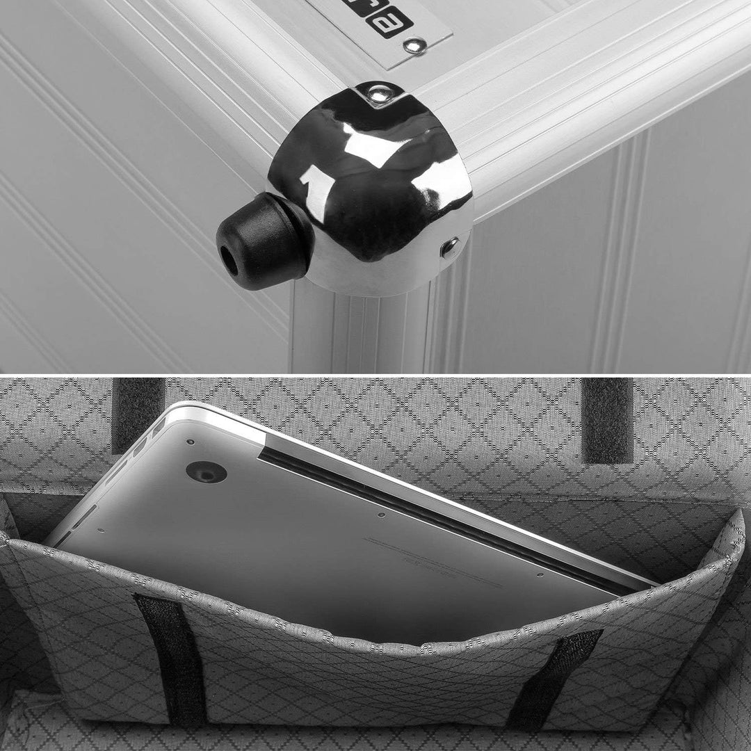 Business Trolley Pilotenkoffer Laptopfach TSA Schlösser Aluminium Oberfläche Silber, Silber