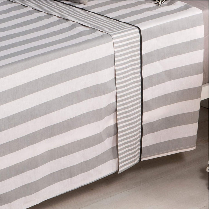 Cotton Artean Bettwäsche Lines II Bett 150 x 190/200 100 % Baumwolle. Cama 150 X 190/200 Grau, Cama
