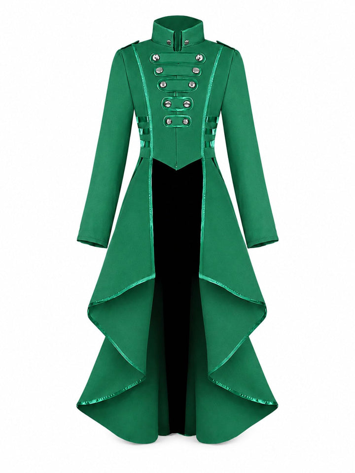 Damen Steampunk Vintage Frack Jacke Unregelmässiger Saum Gothic Kleidung Viktorianischer Gehrock Lan