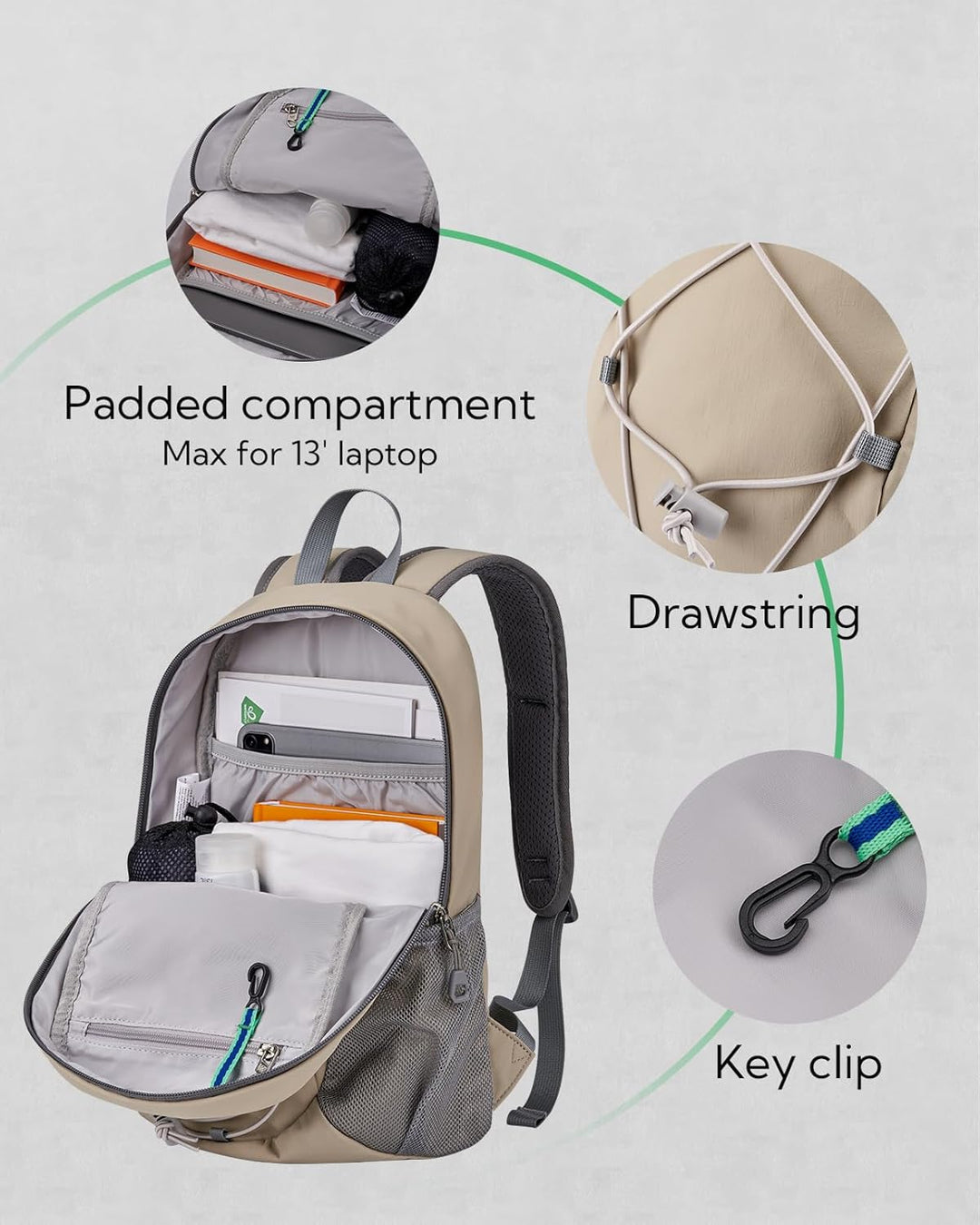 WATERFLY Rucksack Klein Wanderrucksack 12L: Leicht Tagesrucksack Mini Sport Backpack Outdoor Daypack