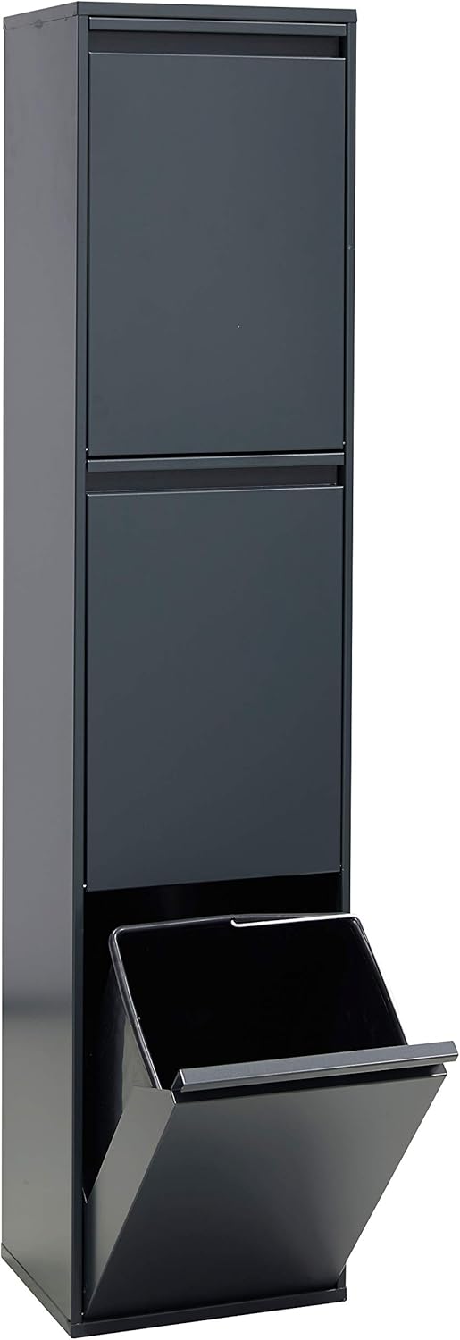 ARREGUI Basic CR304-B Mülltrennsystem aus Stahl | 3 Fächer Mülleimer für die Küche | 3 Fach Abfallei