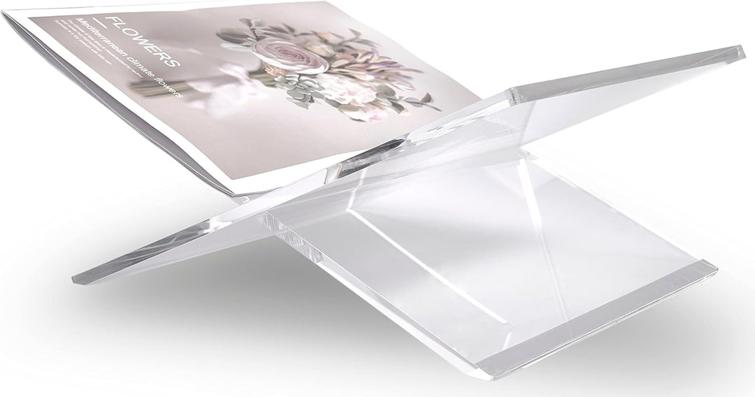 Honygebia Transparenter Acryl Buchständer - Kreuzrahmen Acryl Buchhalter, Luxus Plexiglas Lesestände