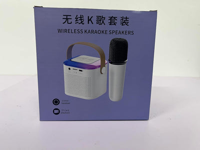 Tragbarer Mini Bluetooth Karaoke Lautsprecher Karaoke Maschine mit 2 Drahtlosen Mikrofonen & Stimme