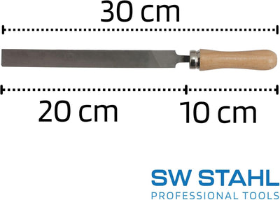 SW-Stahl 90902SB Werkstattfeilensatz I 5-teilig I 300 mm I Werkstattfeilen Set I Feilen Set für Meta