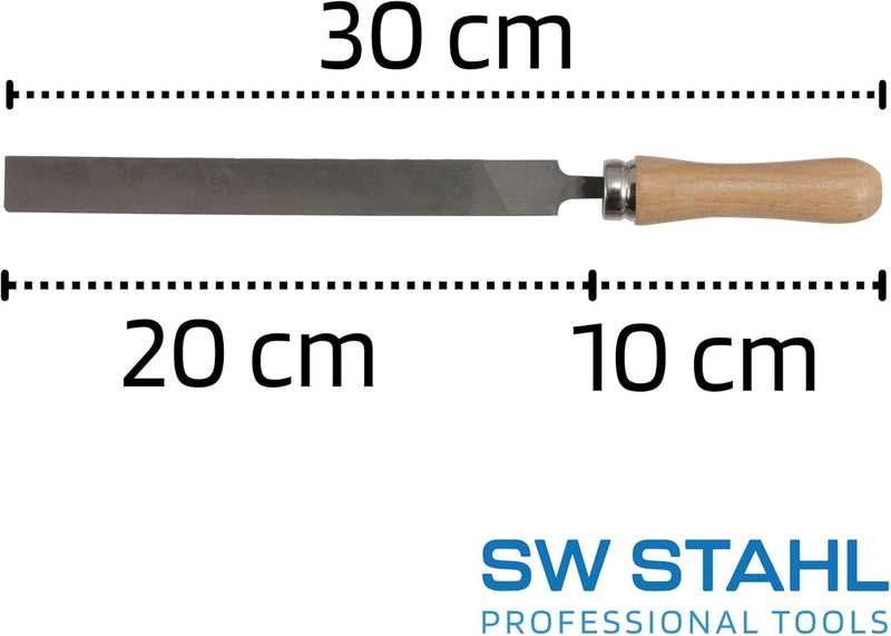 SW-Stahl 90902SB Werkstattfeilensatz I 5-teilig I 300 mm I Werkstattfeilen Set I Feilen Set für Meta