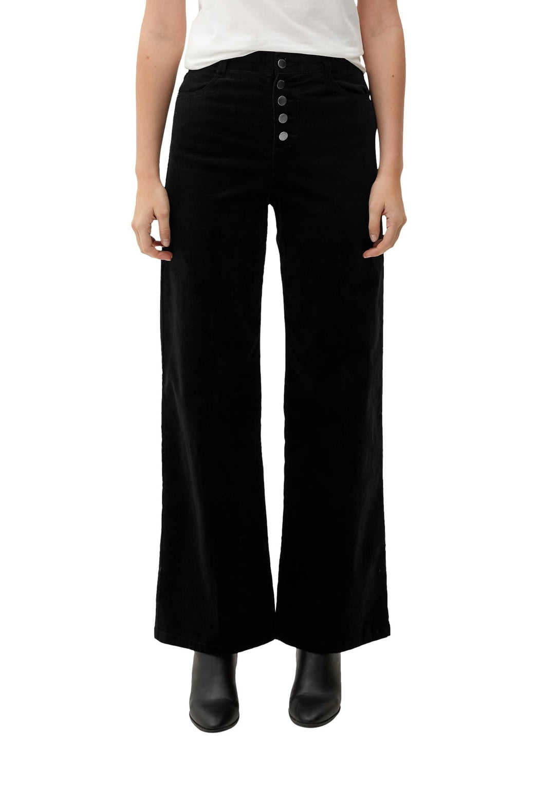 s.Oliver Cordhose mit Knopfleiste 34-42 Schwarz 9999, 34-42 Schwarz 9999