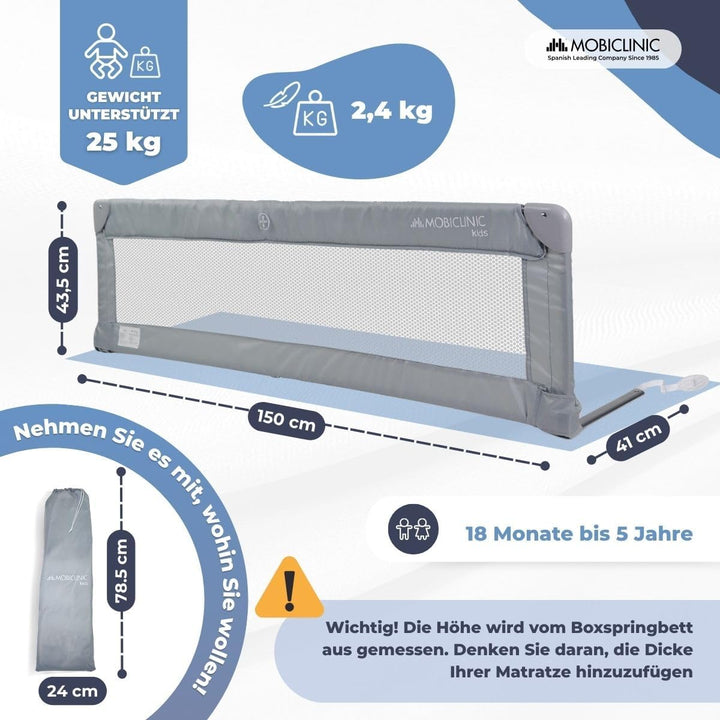 Mobiclinic® Kids, Rausfallschutz Bett, Dreamy, Reisebettgitter, Faltbar und tragbar, Leicht montierb