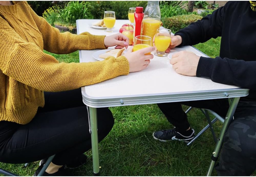 TRIZAND Klapptisch-Set mit Stühlen 5-teilig 120 x 60,5 cm Gross Höhenverstelbar Faltbar Belastbar mi