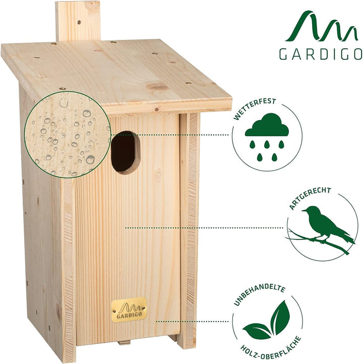 GARDIGO® Nistkasten Bausatz für Gartenrotschwanz I Vogelhaus zum selber bauen I Made in Germany I Vo