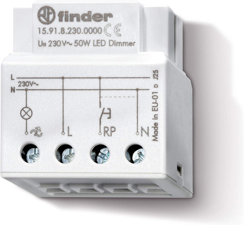 Finder 159182300000PAS Elektronischer Einbau-Dimmer, 230 VAC, für weissleuchtende Lampen