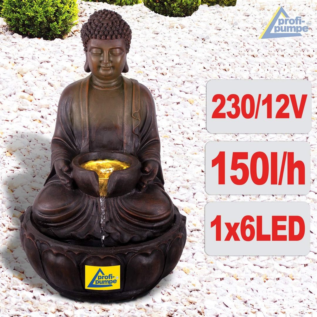 Gartenbrunnen Zen Brunnen Zierbrunnen Zimmerbrunnen Springbrunnen Brunnen ZHEN KRAFT-QUELLE mit LED-