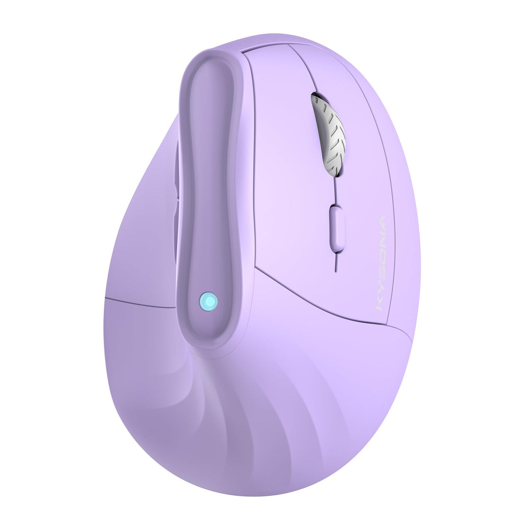 KYSONA Vertikale Ergonomische Maus 57°, Kabellos Bluetooth & 2,4 GHz, 5 DPI-Stufen, Leise Klicks, Ha