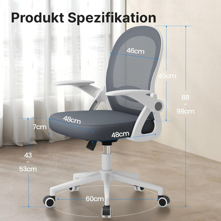 rattantree Ergonomischer Bürostuhl, Schreibtischstuhl mit Atmungsaktiver Rückenlehne, Höhenverstellb