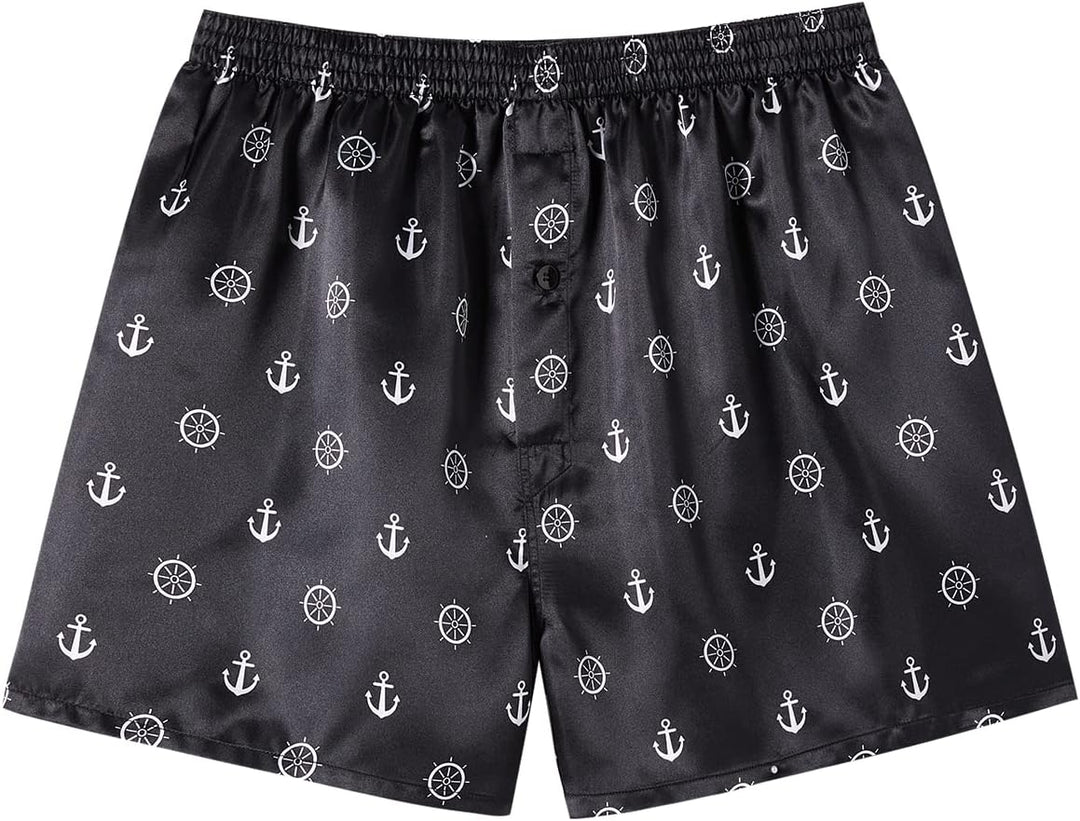 JupiterSecret Herren Satin Boxershorts Pack Unterwäsche, Silk Feeling Schlafshorts mit elastischem B
