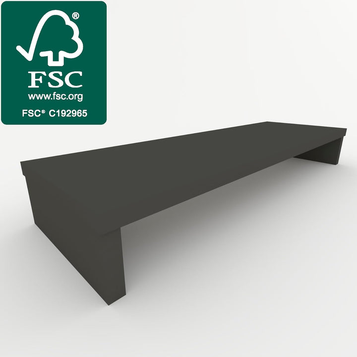 Henor Riser-Halterung für TV aus FSC® Holz 110 x 35 x 15 cm Graphit. Unterstützt 60 kg. 110x35x15 Gr